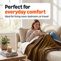 Brown Sherpa Throw Blanket