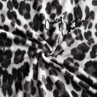 Grey Leopard Print Throw