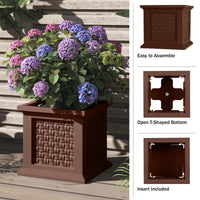 Brown Rattan Planter Box