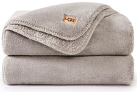 Grey Fleece Throw Blanket