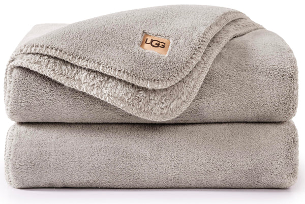Grey Fleece Throw Blanket