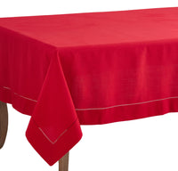 Red Hemstitched Tablecloth