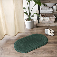 Dark Green Crochet Bath Mat