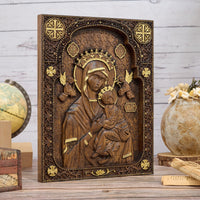 Wooden Virgin Mary & Child