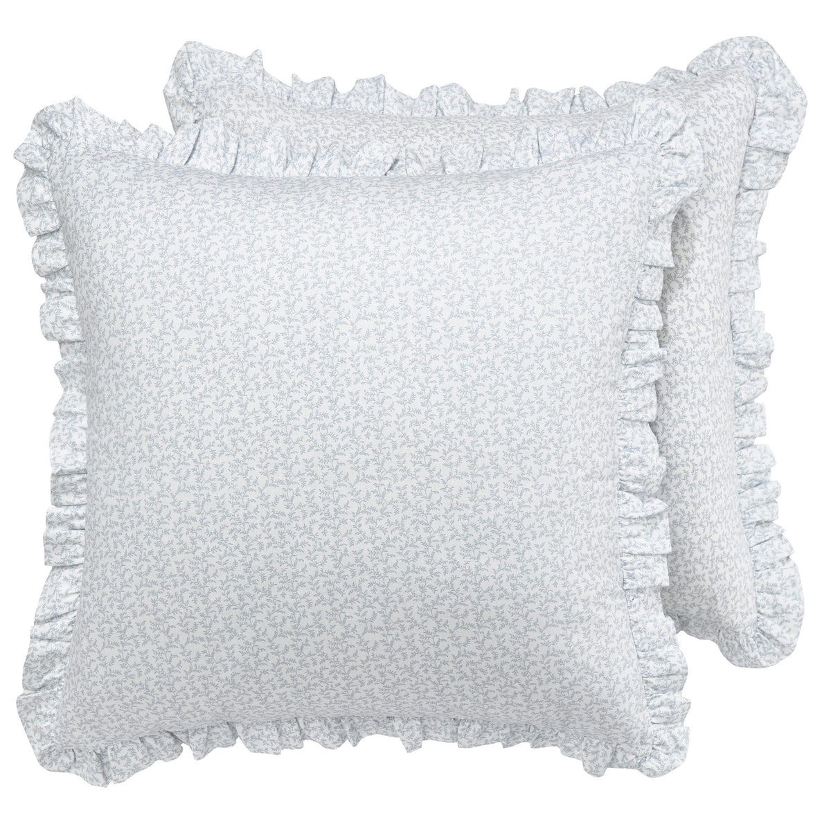 Blue Ruffled Euro Shams (Set of 2)