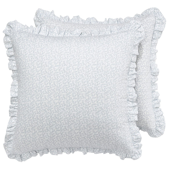 Blue Ruffled Euro Shams (Set of 2)