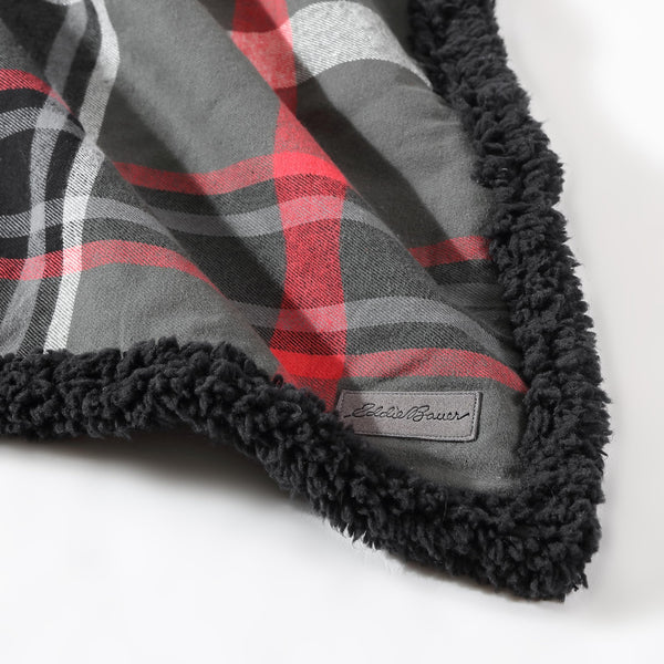 Charcoal Sherpa Fleece Throw