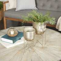 Silver Metal Planter (Set of 2)