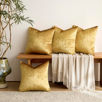 Gold Velvet Throw Pillow Cover (Set of 4)