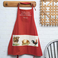 Red Farmhouse Apron