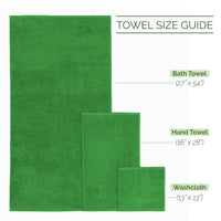 Emerald Green Ribbed Towels (Set of 6)