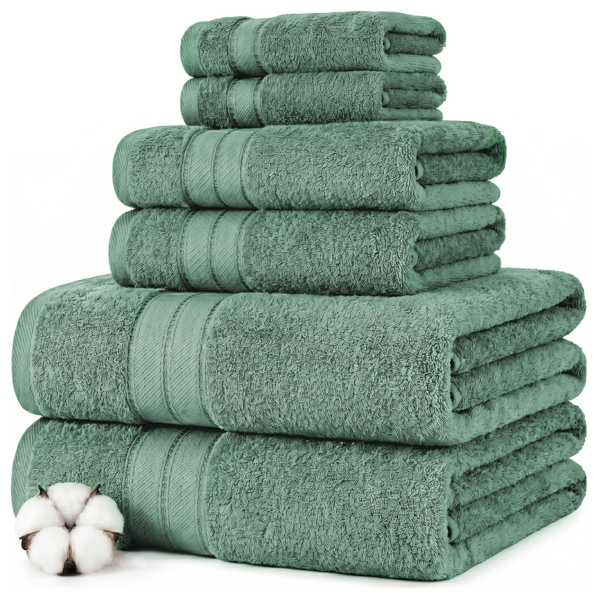 Eucalyptus Cotton Towels (Set of 6)