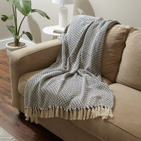 Blue Zig-Zag Cotton Throw