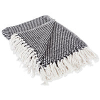 Black Basket Weave Throw