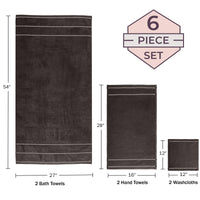 Charcoal Cotton Towels (Set of 6)