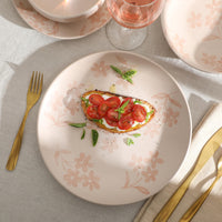 Pink Floral Dinnerware Set (Set of 16)