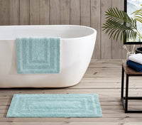 Turquoise Cotton Bath Rugs (Set of 2)