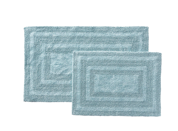 Turquoise Cotton Bath Rugs (Set of 2)