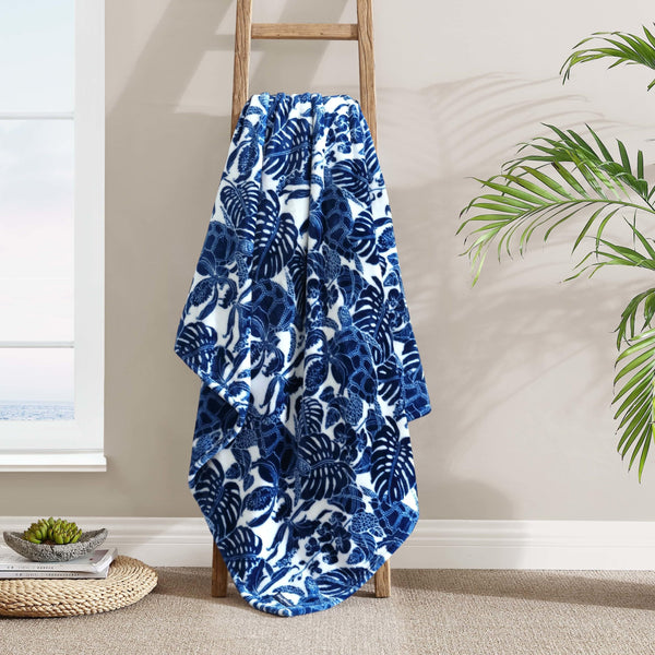 Blue Plush Fleece Throw
