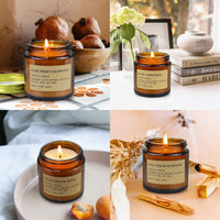 Amber Glass Scented Candles (Set of 4)