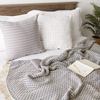 Blue Zig-Zag Cotton Throw