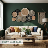 Woven Basket Wall Plates (Set of 10)
