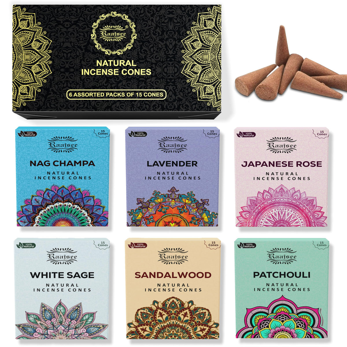 Incense Cones Variety (Set of 6)
