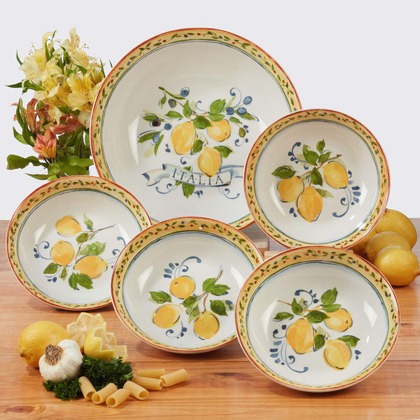 Yellow Italia Pasta Set (Set of 5)