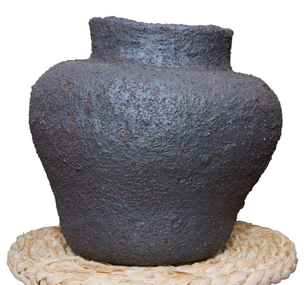 Black Frosted Ceramic Vase