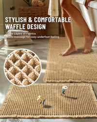 Brown Waffle Bath Mat (Set of 2)