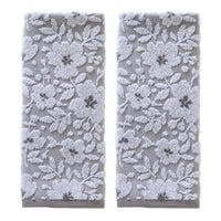 Floral Jacquard Hand Towels (Set of 2)