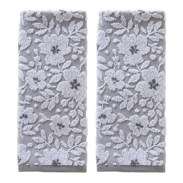 Floral Jacquard Hand Towels (Set of 2)