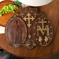 Wooden Virgin Mary Medal