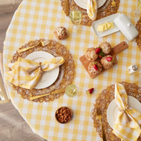 Yellow Checkered Tablecloth