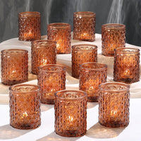 Amber Votive Candle Holders