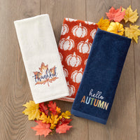 Pumpkin Jacquard Hand Towels (Set of 2)
