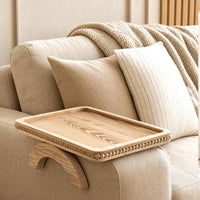 Natural Wood Sofa Arm Tray