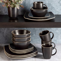 Matte Black Dinnerware Set (Set of 16)