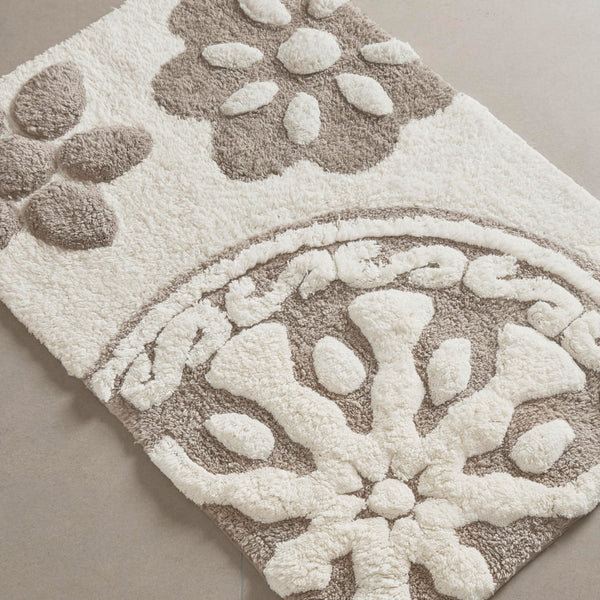 Taupe Cotton Bath Rug