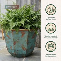 Patina Copper Resin Planter