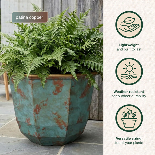 Patina Copper Resin Planter