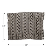 Black & Beige Diamond Cotton Throw