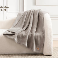 Grey Fleece Throw Blanket