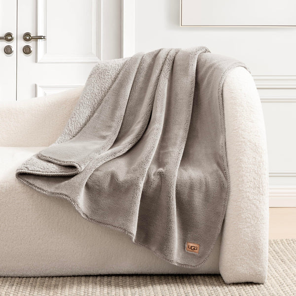 Grey Fleece Throw Blanket