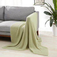 Sage Green Cable Knit Throw