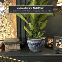 Blue Porcelain Fishbowl Planter