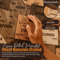 Wood USA Map Wall Art