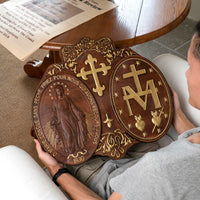 Wooden Virgin Mary Medal