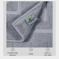 Grey Cotton Terry Bath Mat (Set of 2)