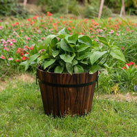 Wooden Whiskey Barrel Planter